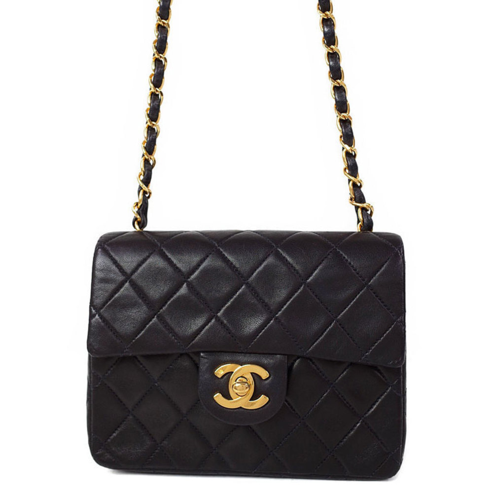 Chanel Mini Matelasse Chain Shoulder Bag Black